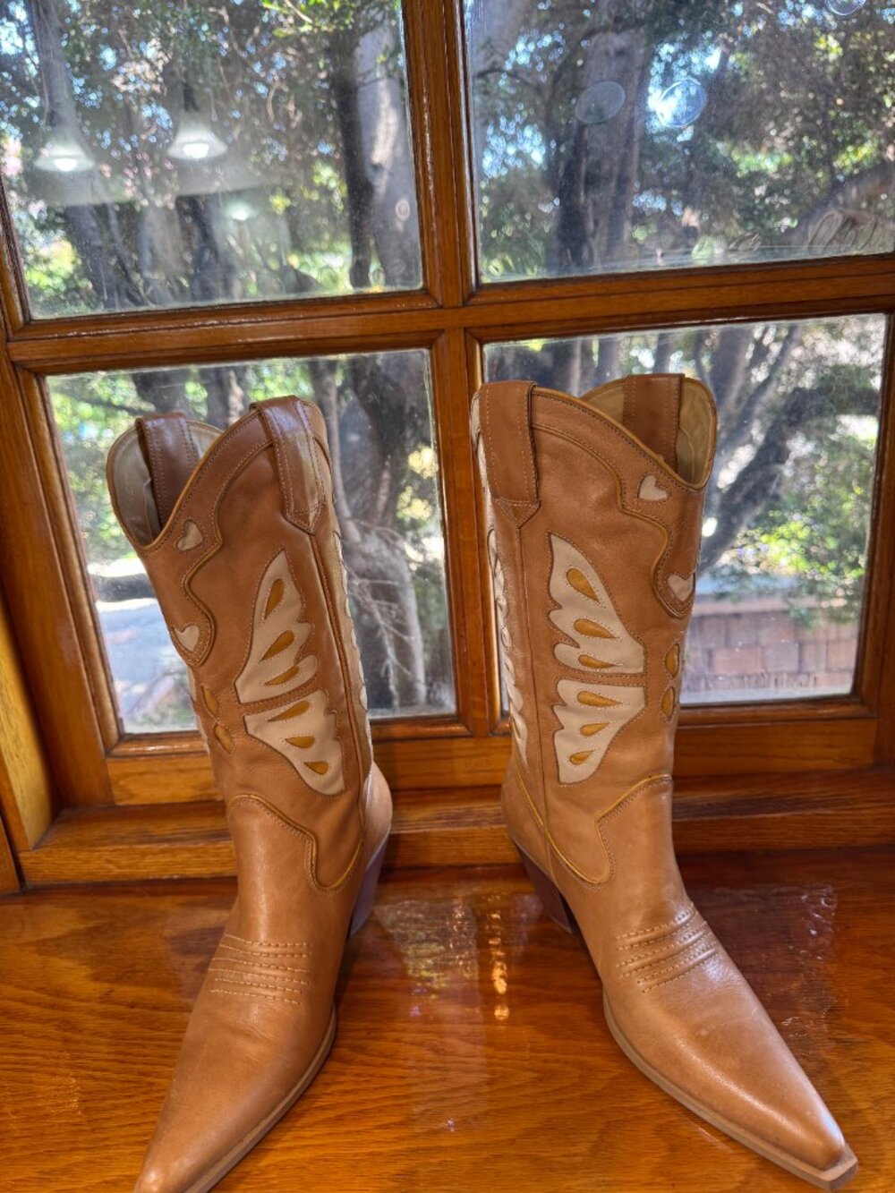 Nine West Leather Western Boots 8M